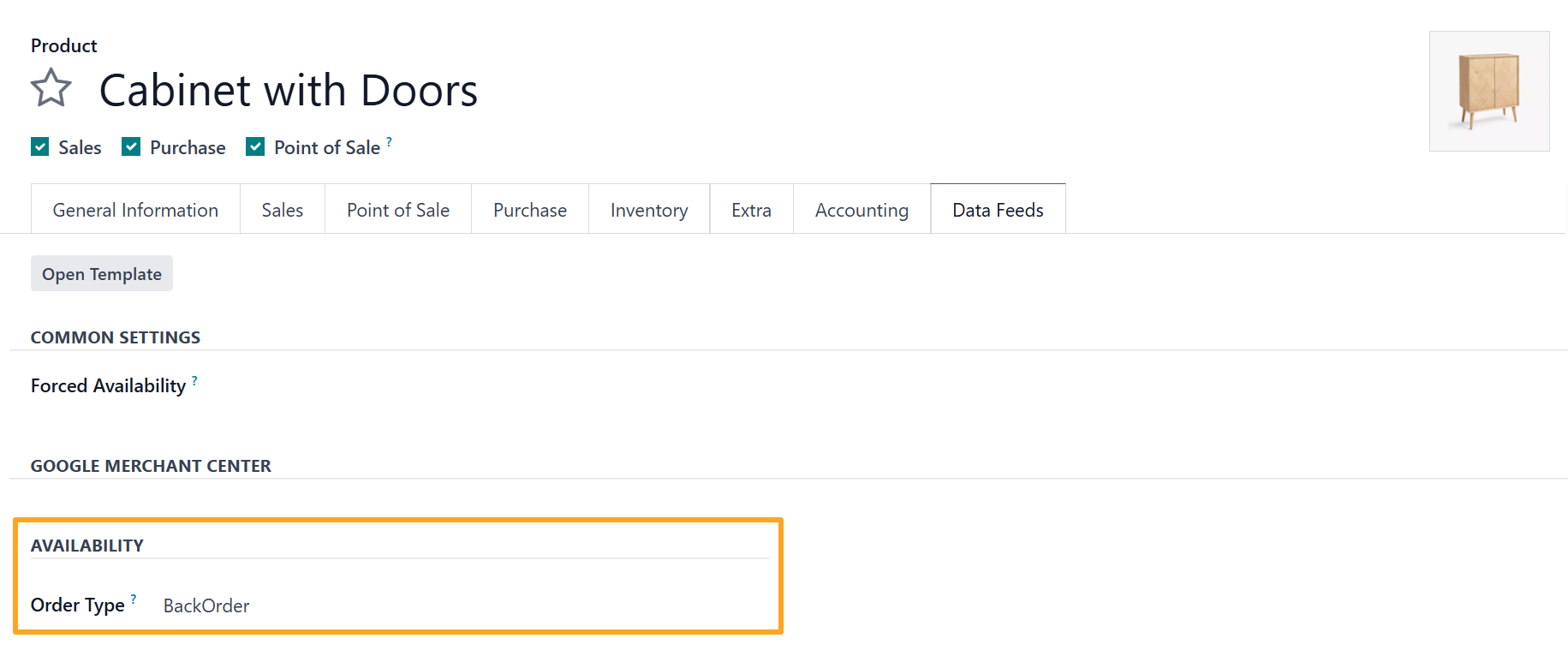 Odoo 18.0 Google Merchant Center GMC Product Availability